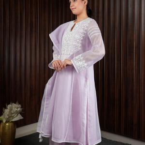 Lilac Lace A-Line Kurti