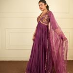 Majestic Plum Anarkali Set