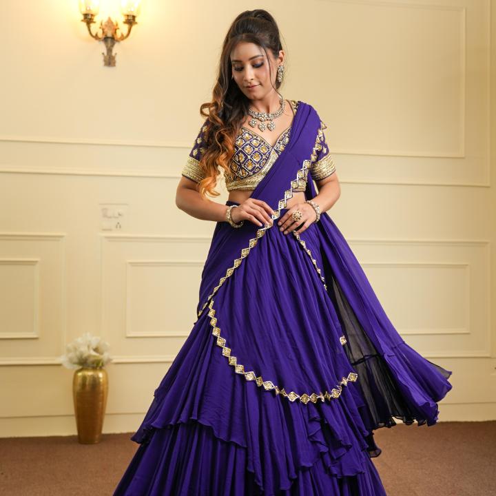 Violet Eclipse Saree